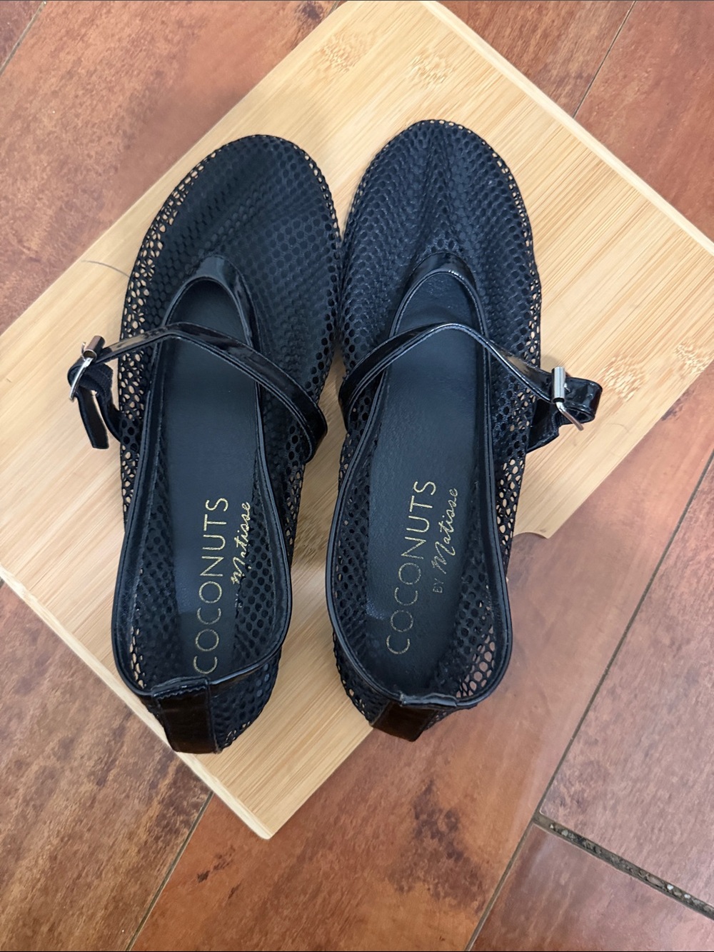 Coconuts by Matisse Black Mesh Mary Jane Flats